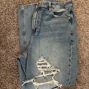 American Eagle Comfort Stretch Ripped Mom Jean